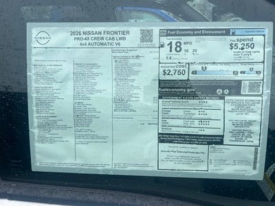 2026 Nissan Frontier PRO-4X PREMIUM, CONVENIENCE, TOW PACKAGE