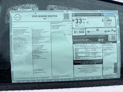 2026 Nissan Sentra SV FLOOR MAT PACKAGE