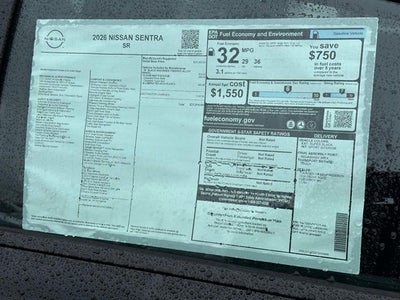 2026 Nissan Sentra SR FLOOR MAT PACKAGE