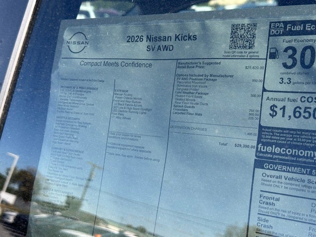 2026 Nissan Kicks SV PREMIUM, COLD WEATHER PACKAGE