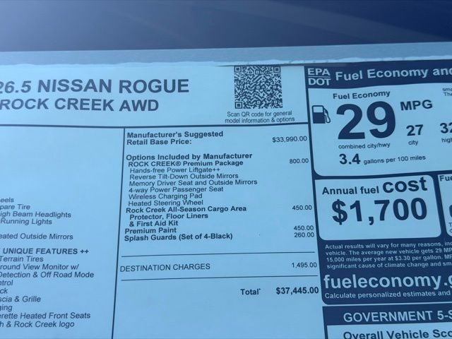 2026 Nissan Rogue Rock Creek PREMIUM PACKAGE