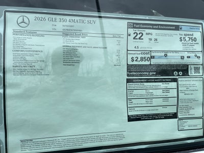 2026 Mercedes-Benz GLE GLE 350 4MATIC® SUV