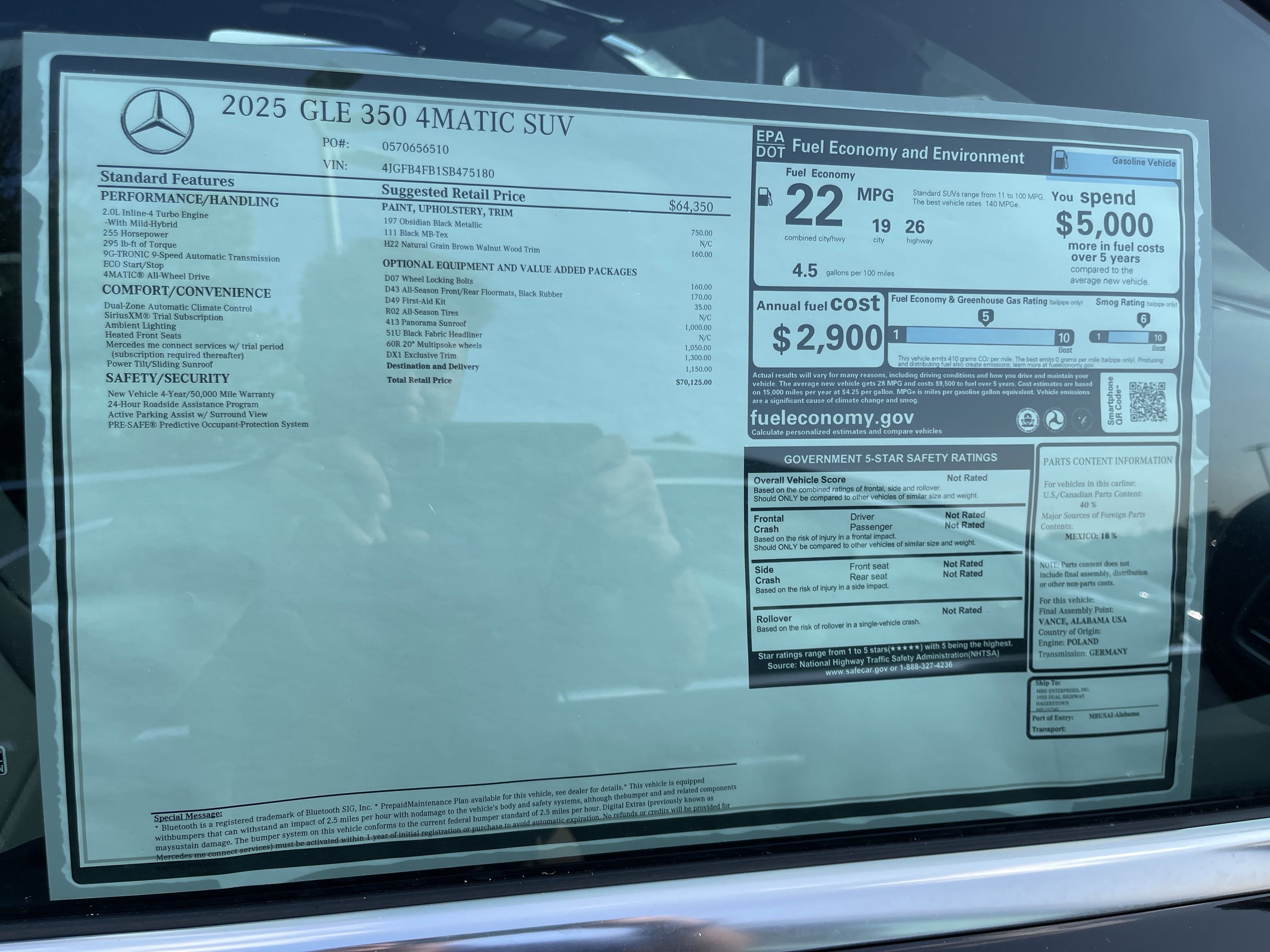 2025 Mercedes-Benz GLE GLE 350 4MATIC® SUV