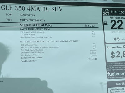 2026 Mercedes-Benz GLE GLE 350 4MATIC® SUV MANUFAKTUR Edition