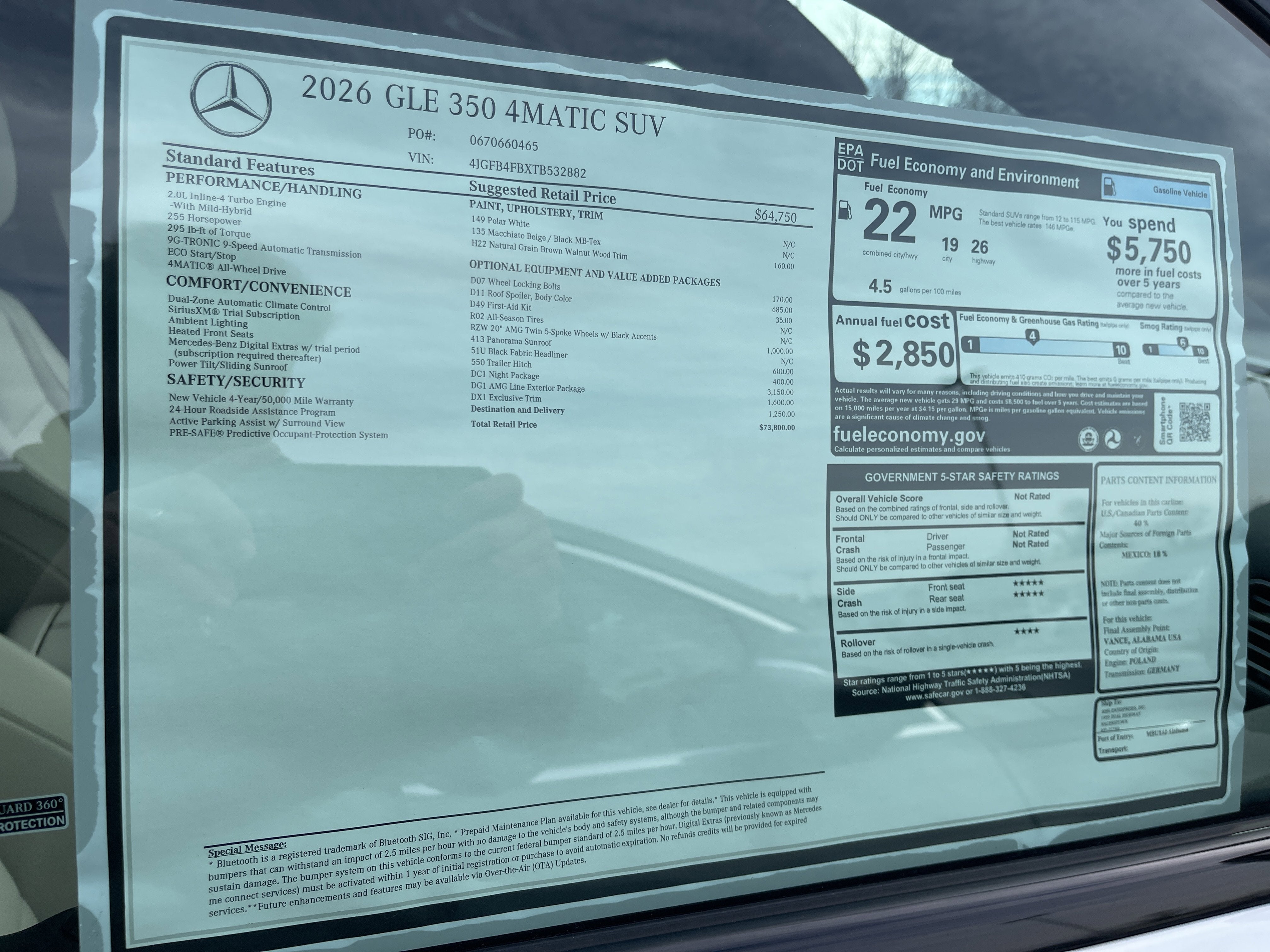 2026 Mercedes-Benz GLE GLE 350 4MATIC® SUV