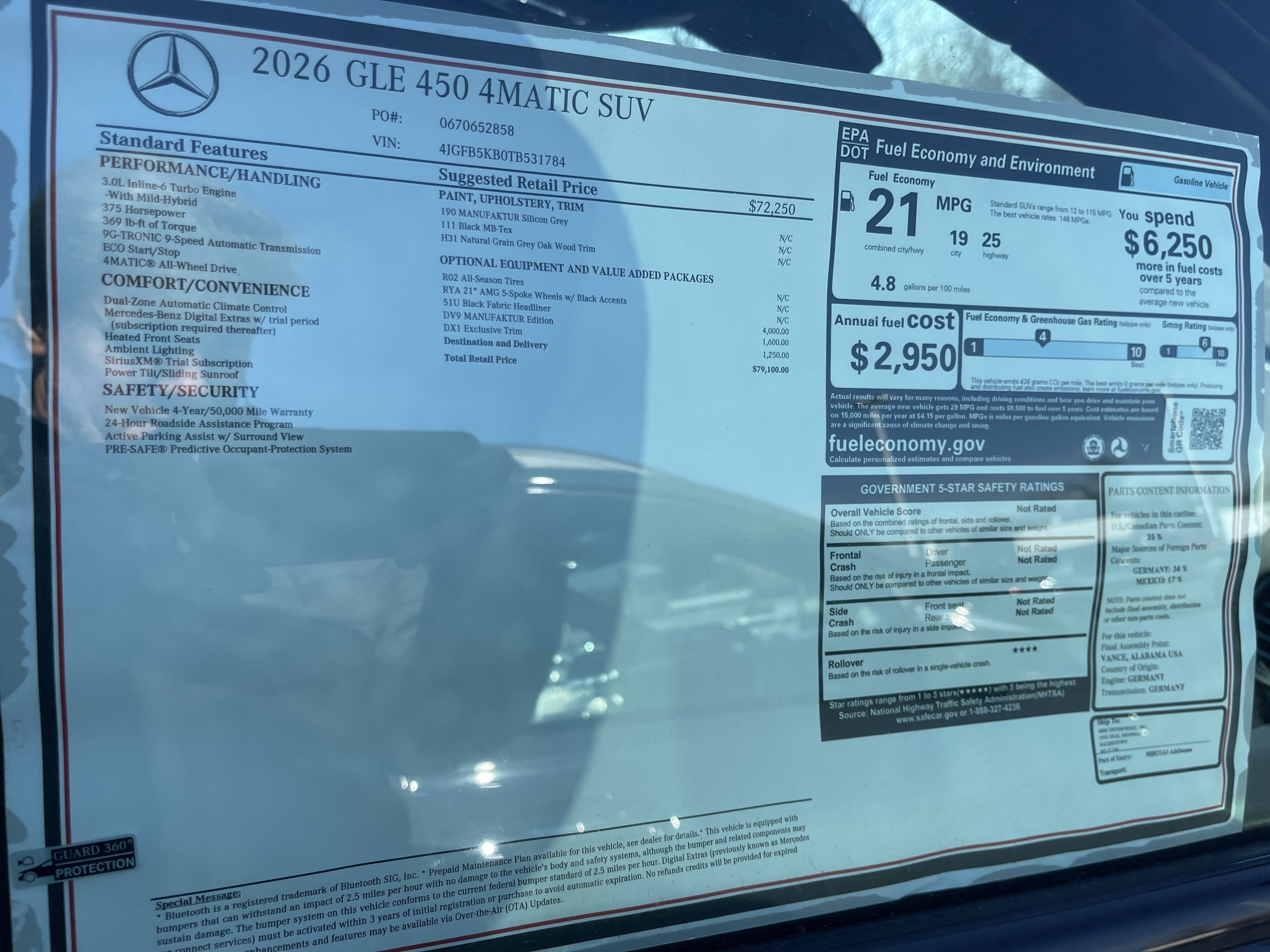 2026 Mercedes-Benz GLE GLE 450 4MATIC® SUV MANUFAKTUR Edition