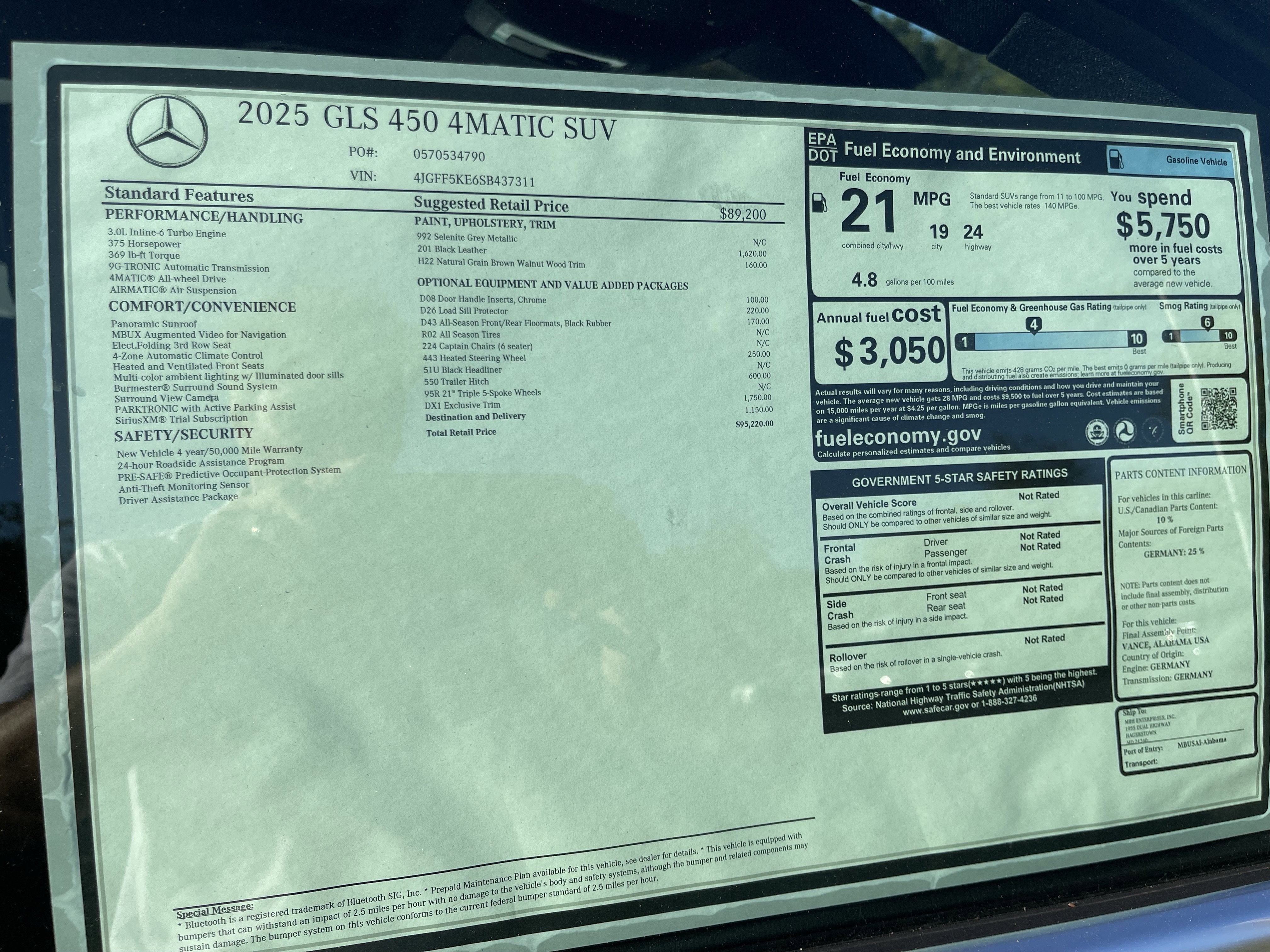 2025 Mercedes-Benz GLS GLS 450 4MATIC® SUV