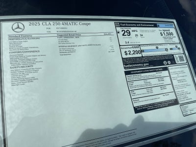 2025 Mercedes-Benz CLA CLA 250 4MATIC® Coupe