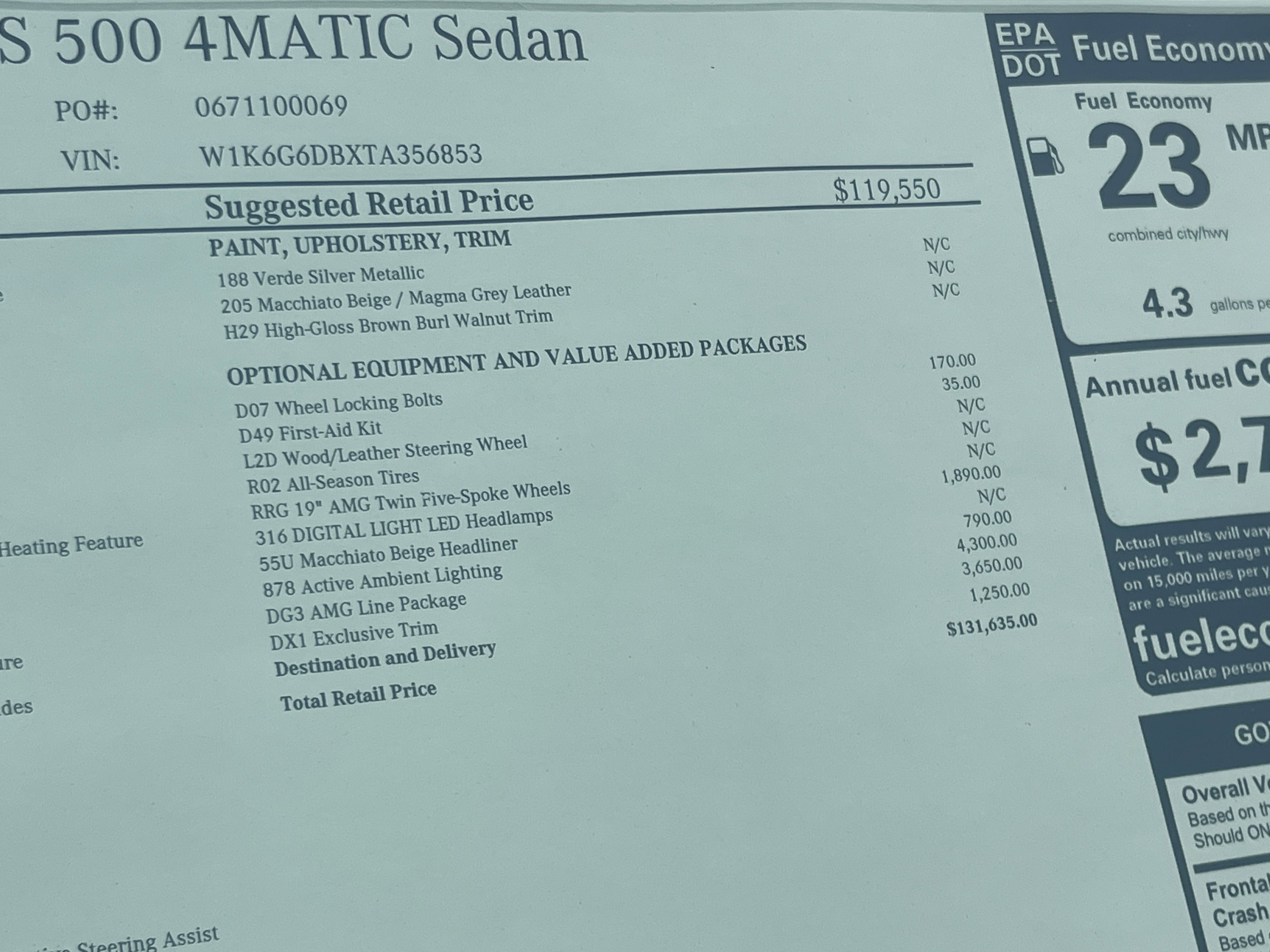 2026 Mercedes-Benz S-Class S 500 4MATIC® Sedan