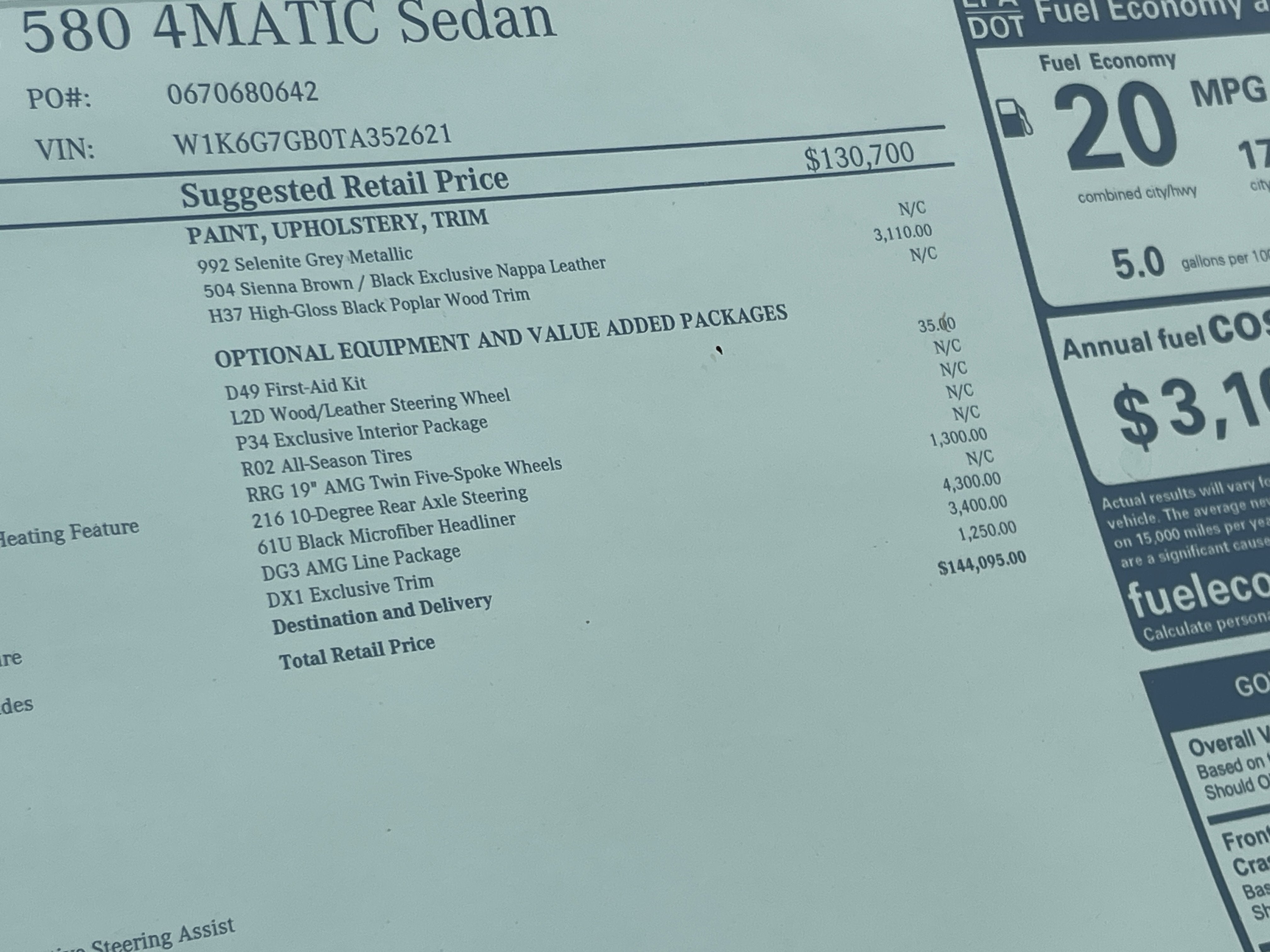 2026 Mercedes-Benz S-Class S 580 4MATIC® Sedan