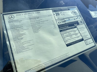 2026 Mercedes-Benz S-Class S 580 4MATIC® Sedan