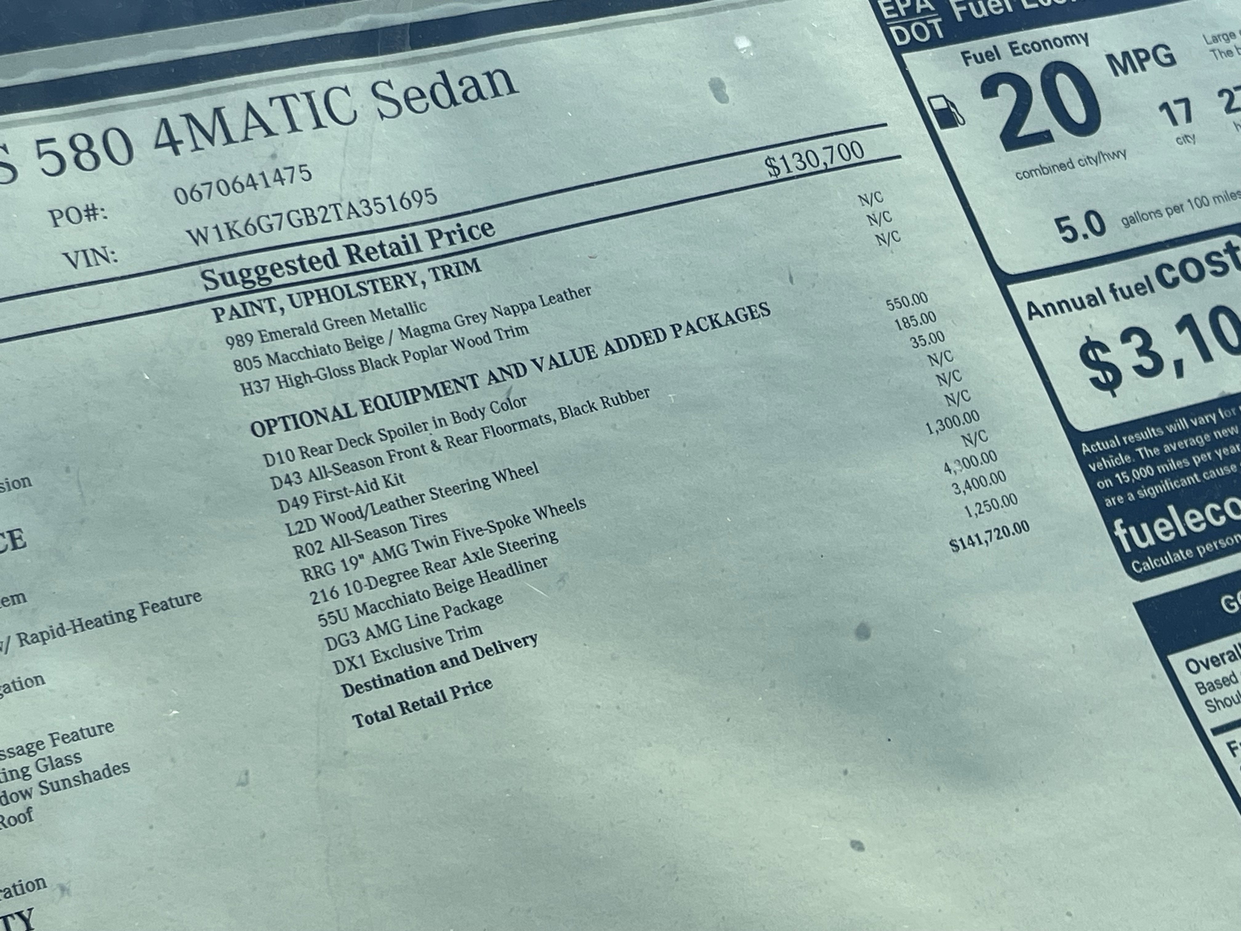 2026 Mercedes-Benz S-Class S 580 4MATIC® Sedan