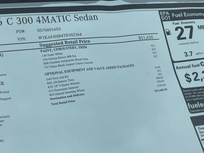 2026 Mercedes-Benz C-Class C 300 4MATIC® Sedan