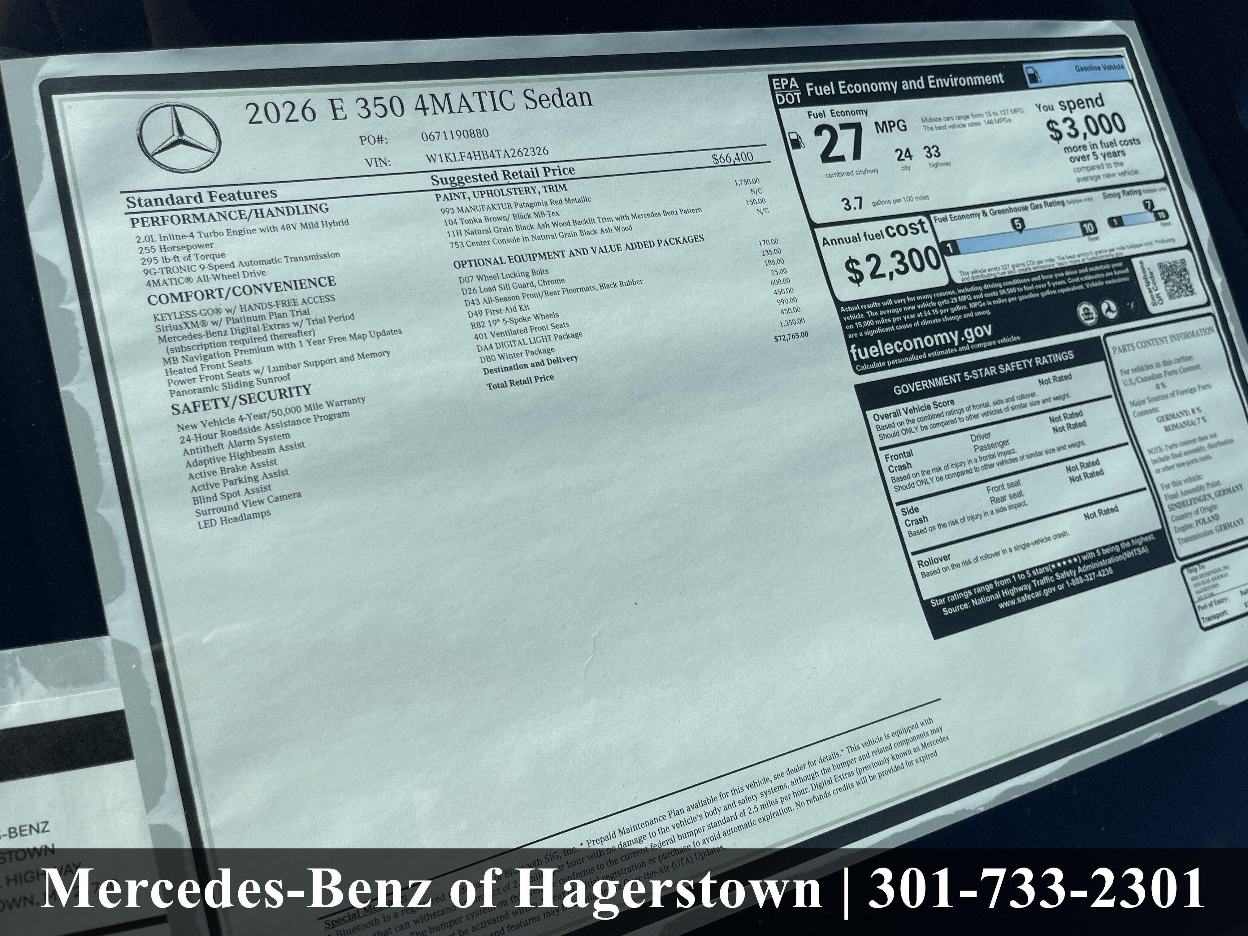 2026 Mercedes-Benz E-Class E 350 4MATIC® Sedan