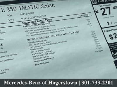 2026 Mercedes-Benz E-Class E 350 4MATIC® Sedan