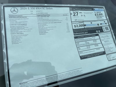 2026 Mercedes-Benz E-Class E 350 4MATIC® Sedan