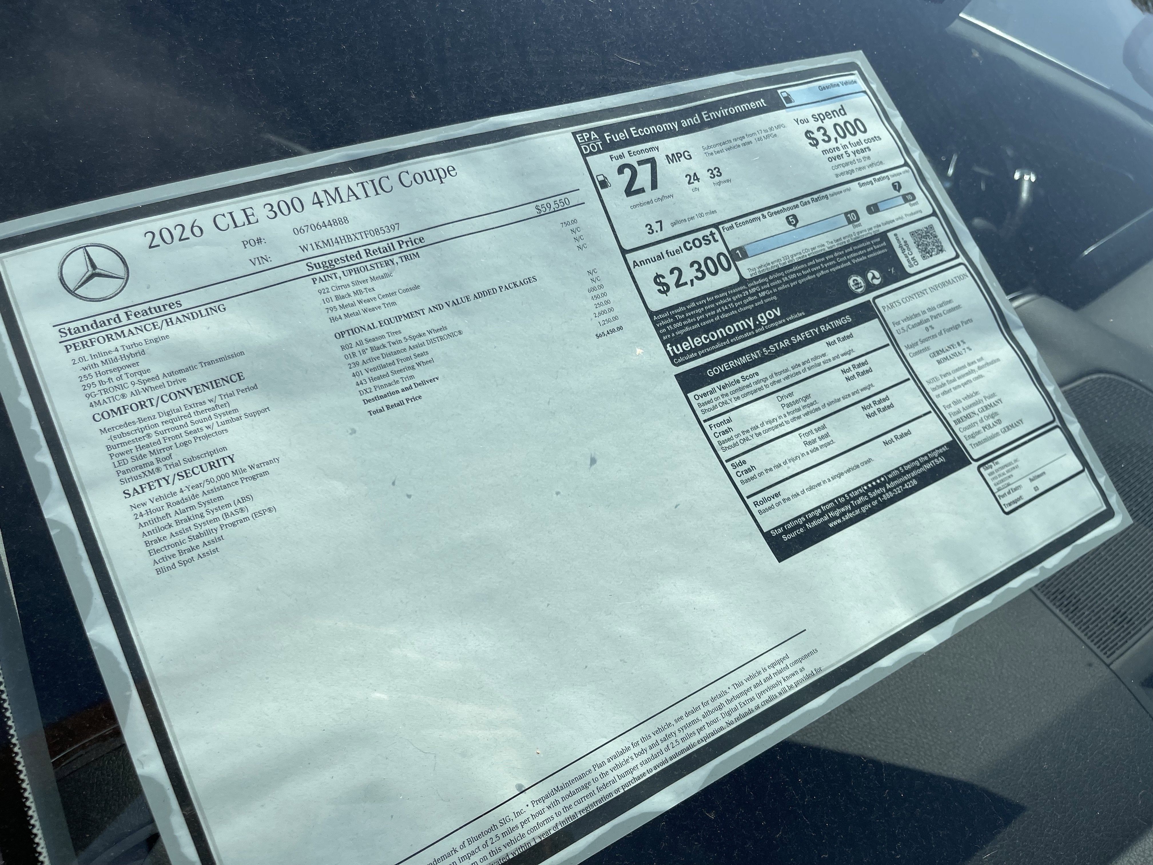 2026 Mercedes-Benz CLE CLE 300 4MATIC® Coupe