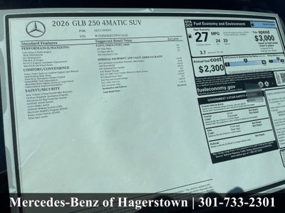 2026 Mercedes-Benz GLB GLB 250 4MATIC® SUV