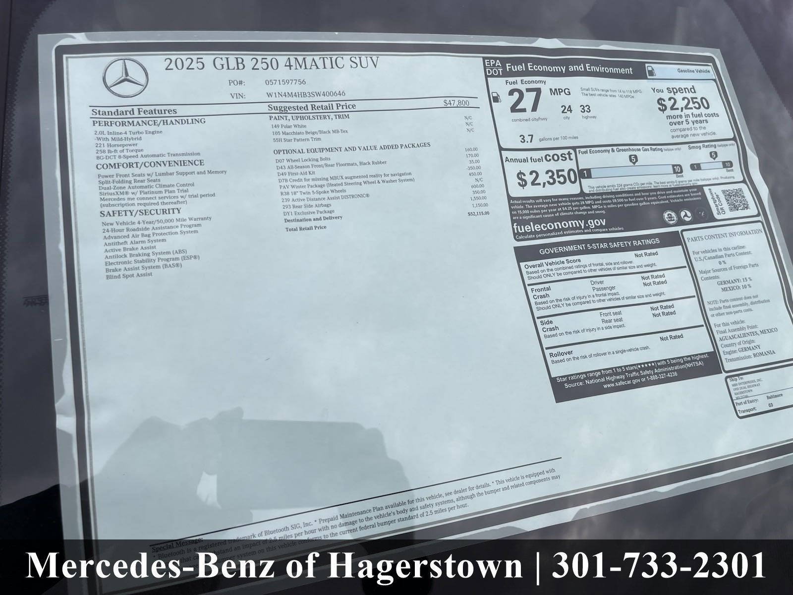 2025 Mercedes-Benz GLB GLB 250 4MATIC® SUV