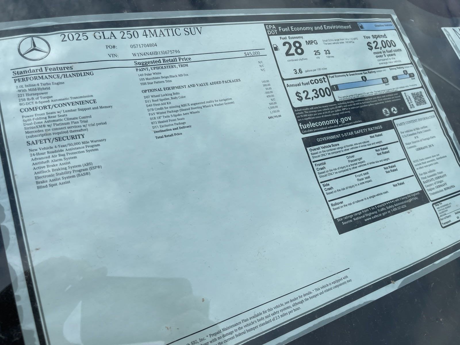 2025 Mercedes-Benz GLA GLA 250 4MATIC® SUV