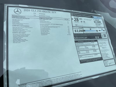 2026 Mercedes-Benz GLA GLA 250 4MATIC® SUV