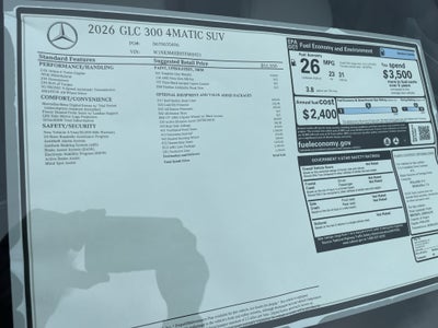 2026 Mercedes-Benz GLC GLC 300 4MATIC® SUV