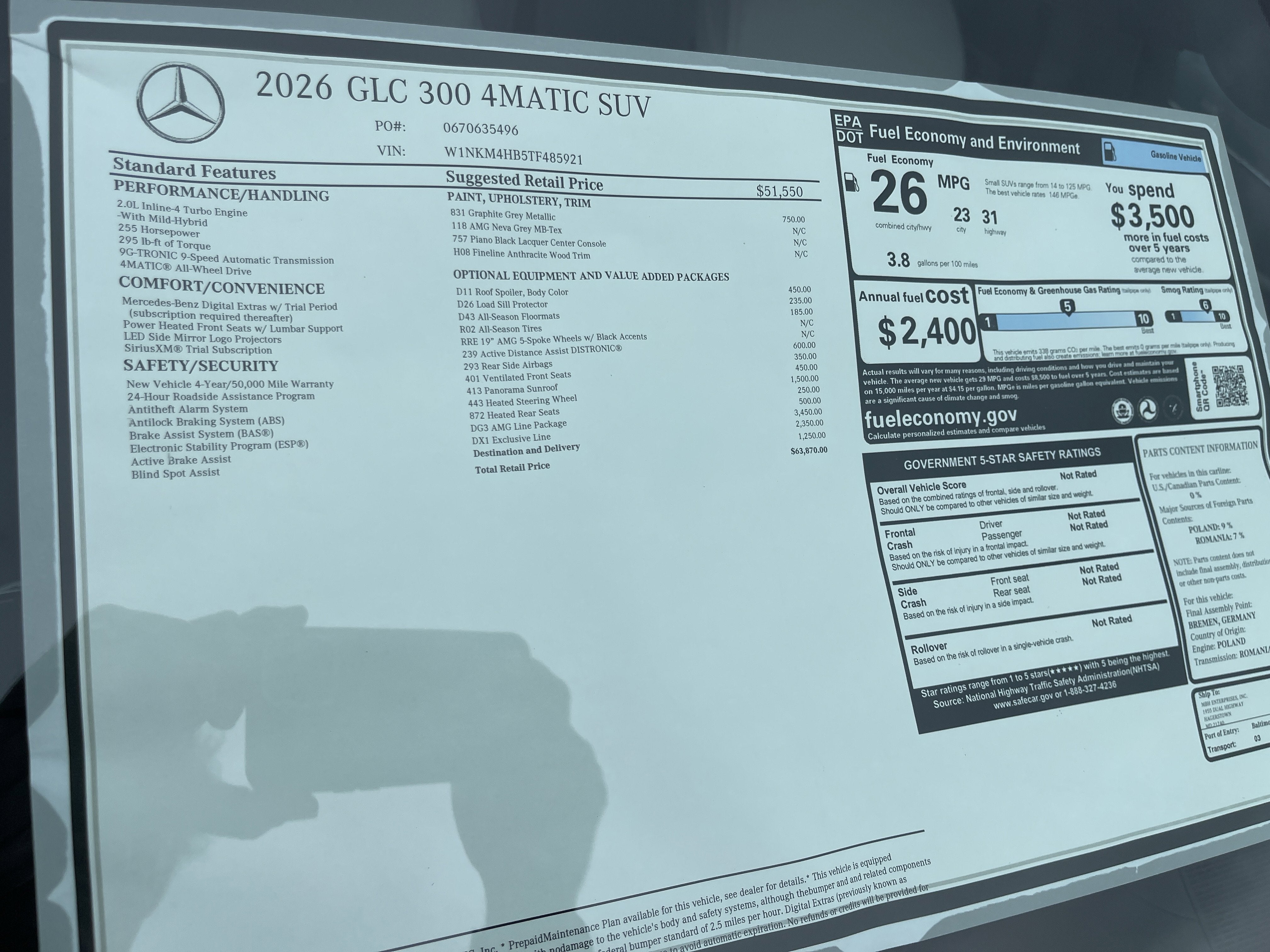 2026 Mercedes-Benz GLC GLC 300 4MATIC® SUV