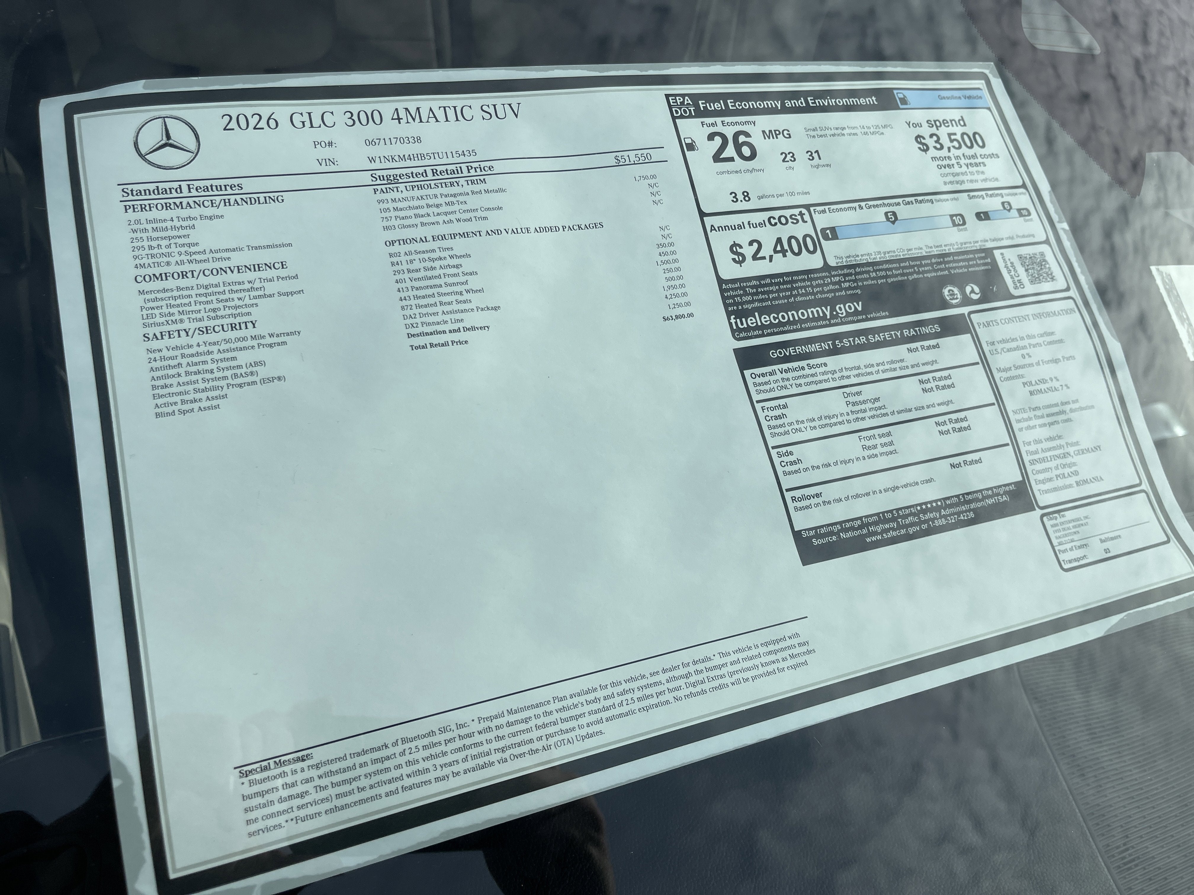 2026 Mercedes-Benz GLC GLC 300 4MATIC® SUV