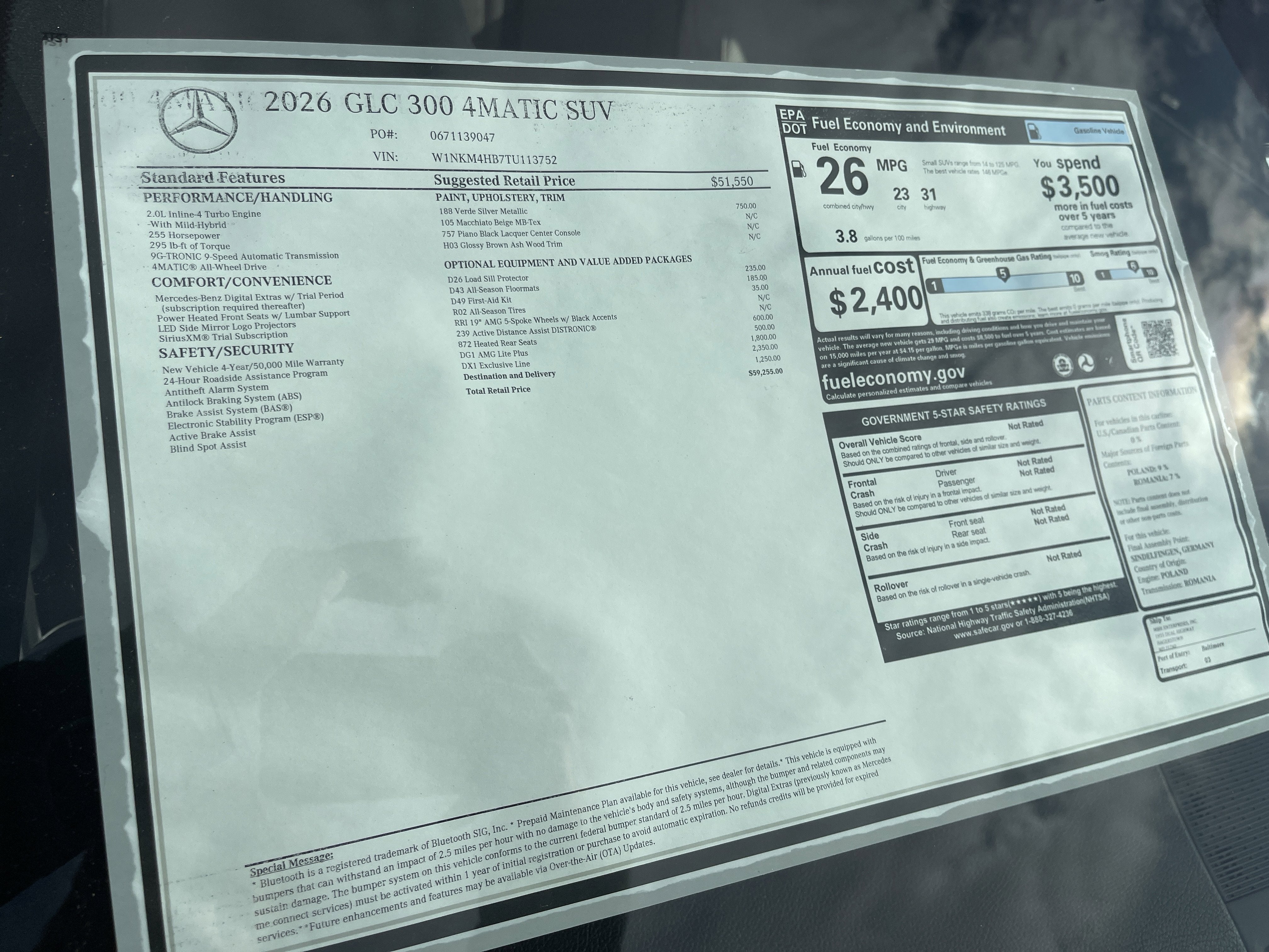 2026 Mercedes-Benz GLC GLC 300 4MATIC® SUV