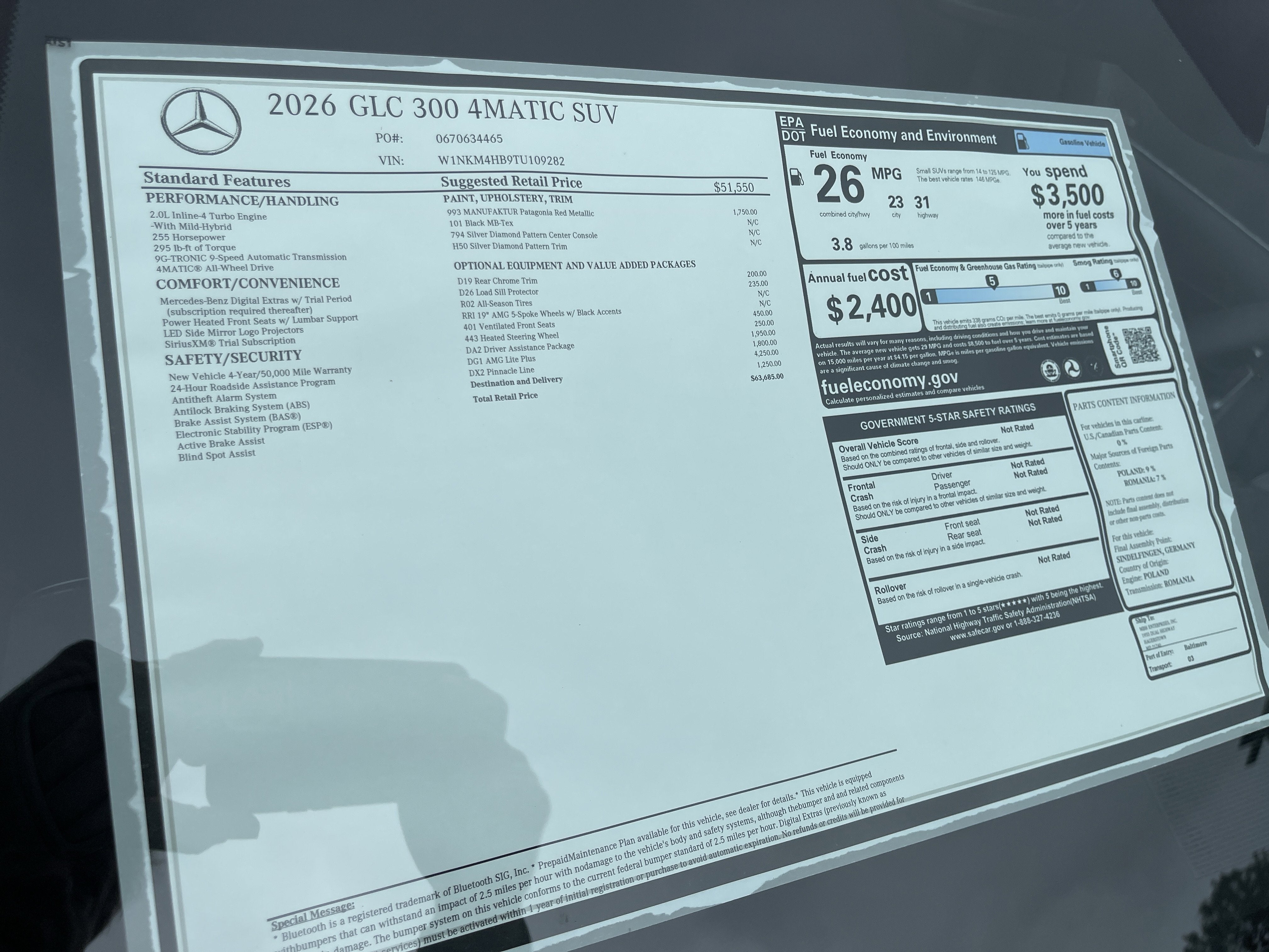 2026 Mercedes-Benz GLC GLC 300 4MATIC® SUV