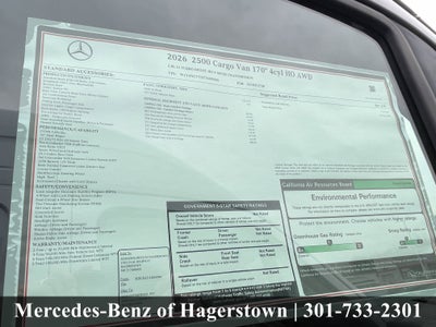 2026 Mercedes-Benz Sprinter Cargo Van 2500 High Roof I4 Diesel HO 170 AWD